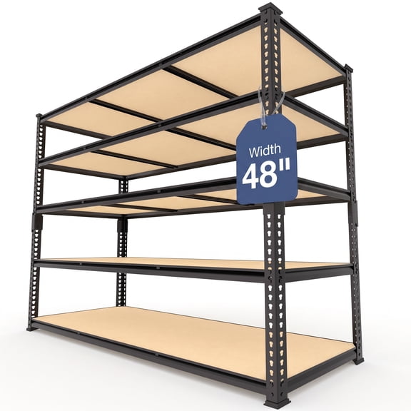 TrumanPick 48"W Garage Shelving Unit 5 Tier Adjustable Storage Shelves 2700lbs Metal Shelf Rack for Basement Pantry Kitchen, 17.94"D x 71.89"H