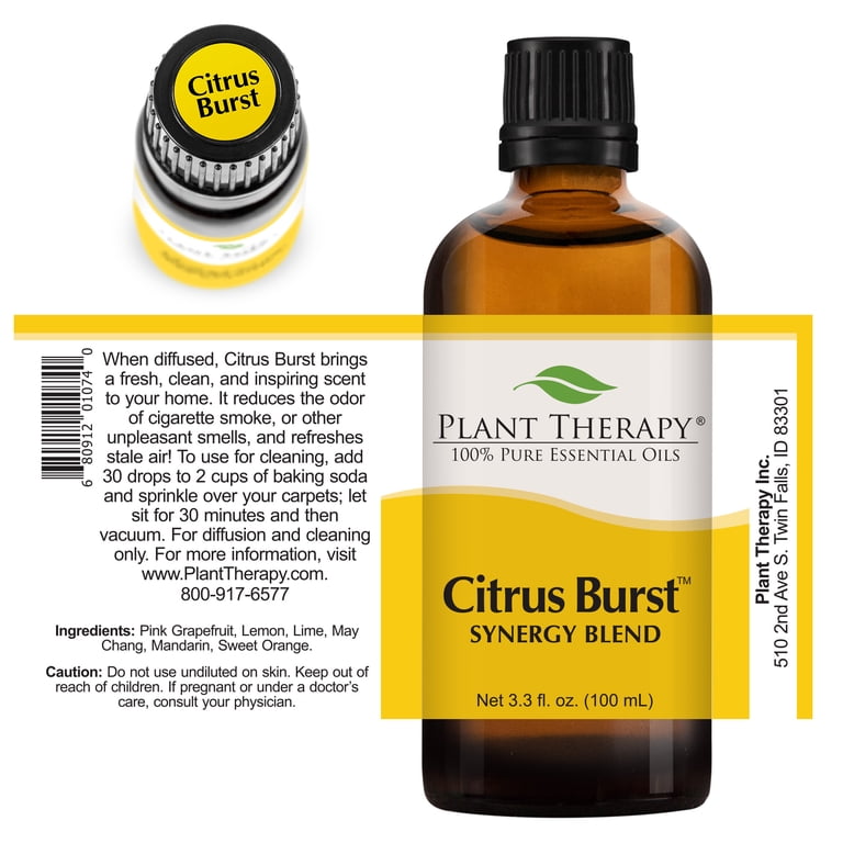 essential oils for cigarette smoke smell Plant Therapy Citrus Burst Synergy Essential Oil 100 mL (3.3 oz) 100% Pure