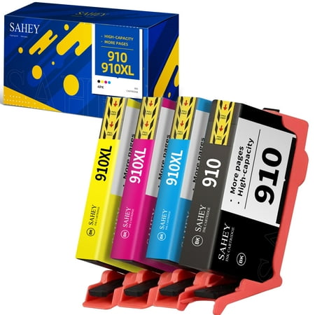 910 Ink Cartridge for HP 910XL with HP OfficeJet 8022 Pro 8025 8025e 8035 8035e 8028 8020 8030 (1 Black  1 Cyan  1 Yellow  1 Magenta) What will you get: 910 XL 910XL ink cartridge (4-Pack) 1 X 910 Black ink cartridge 1 X 910XL Cyan ink cartridge 1 X 910XL Magenta ink cartridge 1 X 910XL Yellow ink cartridge Compatible Printer List: HP OfficeJet Pro 8020 / 8024 / 8025 / 8028 / 8035 / 8030; HP OfficeJet 8010 / 8012 / 8014 / 8015 / 8018 / 8022 Cartridge Page Yield: 300 pages per Black ink cartridge 825 pages per Color ink cartridge NOTE: It depends on printer and usage