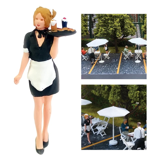 Figuras de Personas perfecl 1:64 Modelo a escala 1:64 Camarera negro