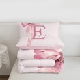 thumbnail image 5 of meiyoeat watercolor Ribbon Bows Full Size Comforter Sets,Monogram E Bowknot Initial Print Bedding Comforter Set,Pink Reversible,3pcs,1 Comforter and 2 Pillowcases, 5 of 7