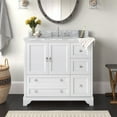 thumbnail image 5 of Madison 36" Bathroom Vanity with White Cabinet and Carrara Marble Top, 5 of 7