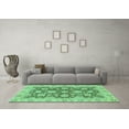 thumbnail image 3 of Ahgly Company Indoor Square Oriental Turquoise Blue Traditional Area Rugs, 8' Square, 3 of 4