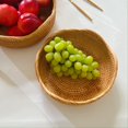 thumbnail image 4 of Cesta de ratán para almacenar frutas, pan, dulces, bocadillos, cesta de ratán para almacenar platos de bocadillos, cesta redonda, 4 of 5