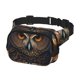 thumbnail image 2 of Fotbe Classical Style Brown Owl Cangurera Cuadrada con Estampado de Doble Capa, Bolsa de Cintura Ajustable Mini para Hombres y Mujeres, 2 of 9