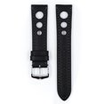 thumbnail image 2 of Hirsch Rally Artisan Leather Watch Strap - Black - L - 22mm - Silver Buckle, 2 of 9
