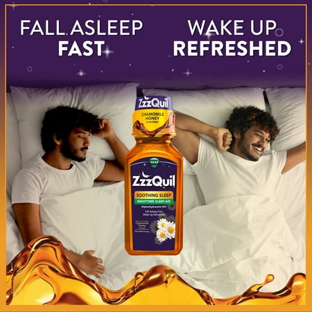Vicks ZzzQuil Liquid Sleep Aid, Non-Habit Forming, Chamomile Honey, 24 fl oz