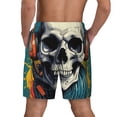 thumbnail image 2 of Lsque Mens Swim Trunks Modern Hip-Hop Skull Pattern - Bathing Suit Compression Liner - Beach Swim Shorts Swimwear - (S-3XL) - Stretch Quick Dry -Large, 2 of 9