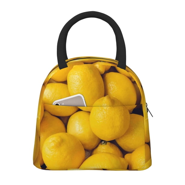 Balery Ripe Yellow Lemon Bolsa de Almuerzo para Mujeres, Caja de Almuerzo, Bolsa de Almuerzo Pequeña Impermeable, Tote de Almuerzo Reutilizable con Gran Capacidad