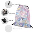 thumbnail image 3 of Hello Kitty Drawstring Backpack Water Resistant String Bag Sackpack Cinch for Sports, Gym, Travel, Swimming, Yoga, Beach, 3 of 7