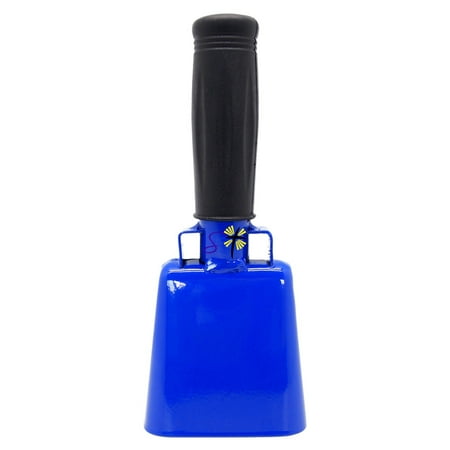 6.1 inch Blue Bell Black Handle Cowbell with Stick Grip Handle Used for Cheering at Sporting Events - Cow Bell by Stewart Tradingâ?¢