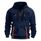 thumbnail image 3 of Dolkfu Sudadera con capucha de 1/4 de cremallera para hombre, sudadera deportiva con múltiples bolsillos, ropa de gimnasio para hombres. XL, 3 of 7