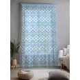 thumbnail image 2 of Sheer Curtains 96 Inches Long, Blue Boho Semi Sheer Curtains Light Filtering Window Treatment, Vintage Ethnic Tribe Abstract Art Geometric Privacy Voile Drapes for Living Room Bedroom 52x96 Inch, 2 of 7