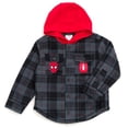 thumbnail image 1 of Shacket Marvel Spider-Man para Niños con Capucha y Forro de Polar a Cuadros, 1 of 7