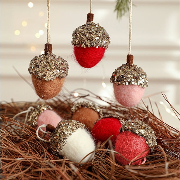 Adornos Navideños Xihbxyly Fieltro para Árbol de Navidad Pequeños Pinos Colgantes