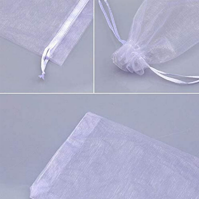 100PCS Sheer Organza Bags,Small Mesh Bags Drawstring for Small