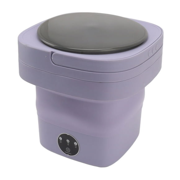 6.5L Washing Machine Simulated Hand Washing Foldable Washer Portable Folding Washer for Underwear Socks US Plug 100‑240V Purple