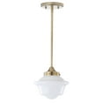 thumbnail image 6 of JONATHAN Y Kurtz 7.2" Adjustable Drop Metal/Glass LED Pendant, Brass Gold, 6 of 8