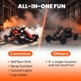 thumbnail image 4 of Conchico 12V Electric Go Kart for Kids, Drift Racing Go Cart with 360° Spinning & Water Spray Function, Ride on Toys Cars with Seat Belt, Cup Holder, LED Light, Music for Boys Girls Ages 3-8, Red, 4 of 8
