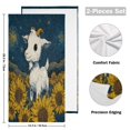 thumbnail image 3 of Qxltty Cute Gogoat Face Towel Set of 2 Polyester Cotton Soft Bath Towels for Bathroom Kitchen Hotel Spa 28.3x14.4in, 3 of 8