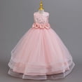 thumbnail image 2 of AWZXDE Elegant Floral Embroidery Sleeveless Gown Dress For Girls And Celebrations Pink, 2 of 6