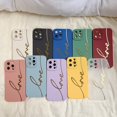 thumbnail image 3 of Compatible con iPhone 13 Pro Max Caso lindo, de lujo esmerilado Love Letter Case para mujeres y niñas, suave TPU cámara completa a prueba de golpes funda protectora para iPhone 13 Pro Max 6.7 pulgadas (verde) ER, 3 of 4