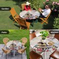 thumbnail image 4 of Christmas Round Tablecloth for 45-54 Inch Tables, Fitted Table Cover with Elastic Edge, Xmas Birds Snowflake Tree Botanical Waterproof Outdoor Table Cloth Protector for Patio Garden Dinner Picnic, 4 of 9