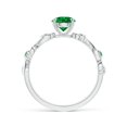 thumbnail image 2 of ANGARA Lab Grown Emerald and Diamond Ivy Scroll Ring for Women in 14K White Gold (Size-6mm) | May Birthstone Jewelry for Her | Lab-Grown Emerald Engagement Ring, 2 of 7
