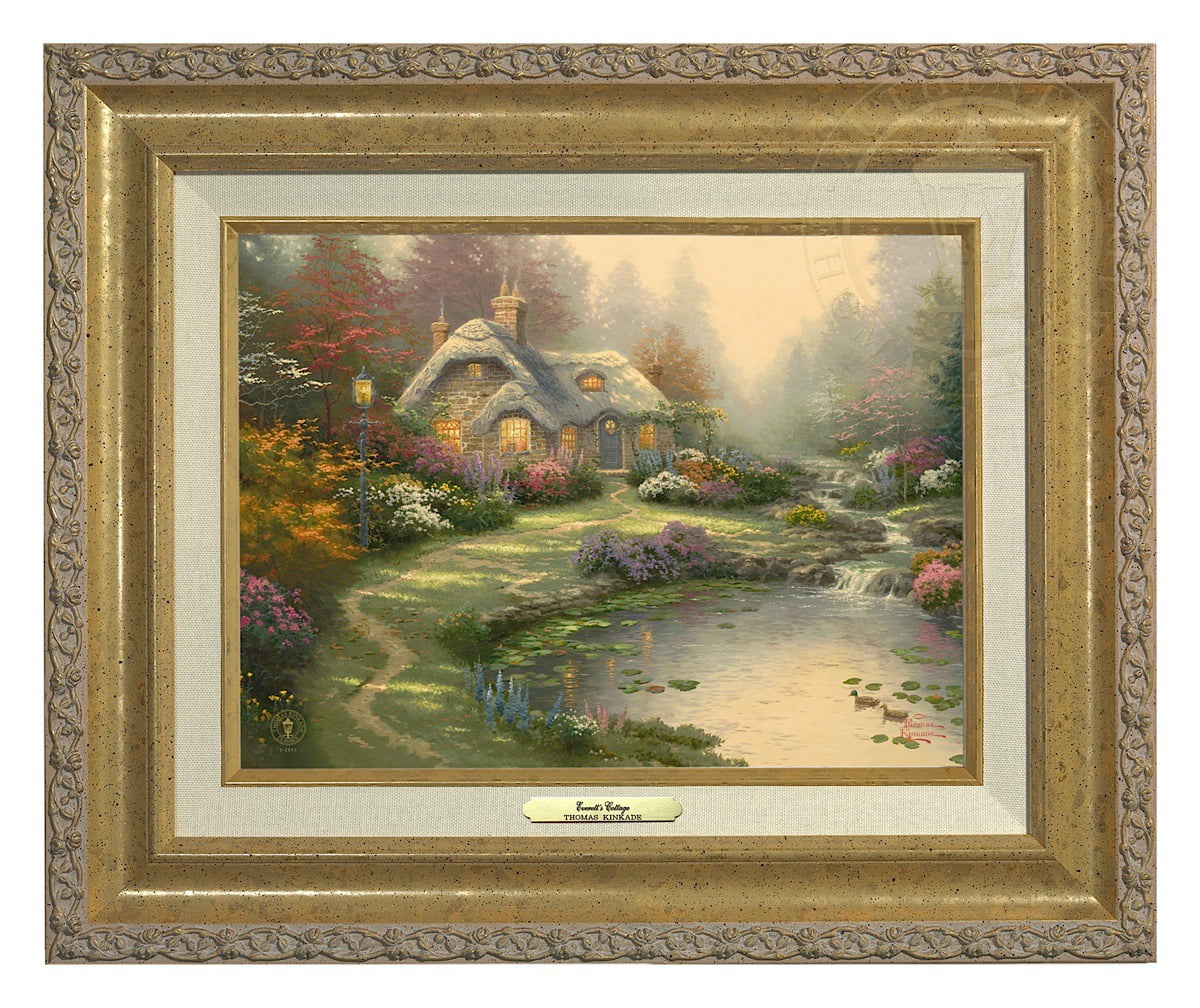 Thomas Kinkade Snow White Discovers the Cottage 12 x 16 Classic Gold Frame 