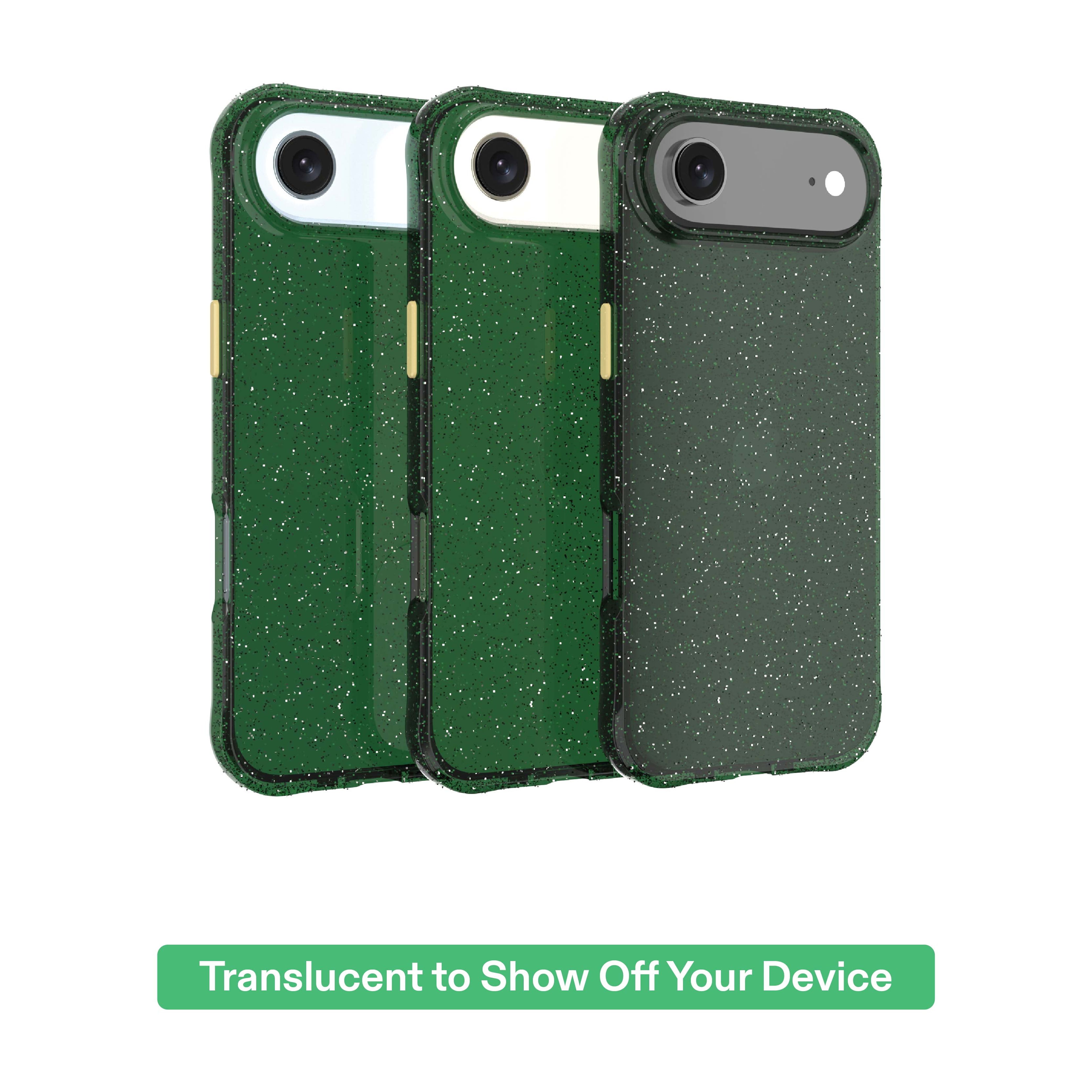onn Sparkle Phone Case for iPhone Air - Green with Gold Glitter