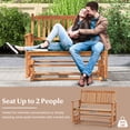 thumbnail image 4 of Gymax Patio Glider Loveseat Chair Swing Rocking Bench w/ Curved Backrest & Slatted Seat Natural, 4 of 6