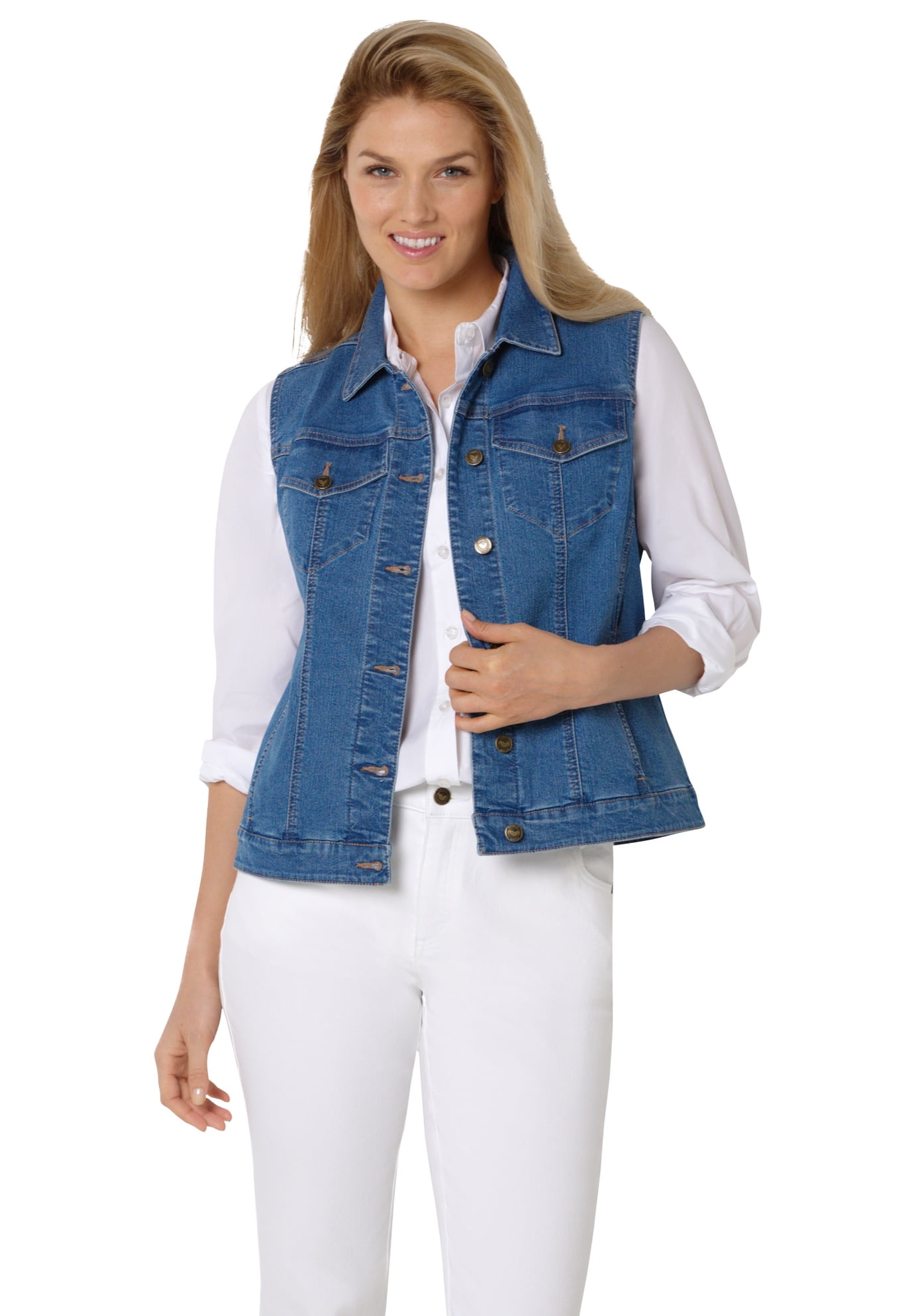 plus size jean vest