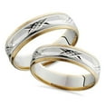 thumbnail image 4 of Pompeii3 Matching Swiss Cut 14k Gold His Hers Wedding Band Set, 4 of 4
