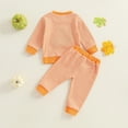 thumbnail image 6 of LNMQLPDBS Baby Boy Going Home Outfit Newborn Pajama Romper Boys Outfits Size 7 Christmas Smocked Baby Girl Outfit Baby Clothes Girl Baby Girls, Orange 0-6 Months, 6 of 7