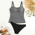 thumbnail image 5 of SOMER Women's Tankini Swimsuit 2 Piece Set Bathing Suits Tummy Control High Waisted Ruched Bikini Swimwear M, 5 of 10
