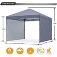 thumbnail image 2 of ABCCANOPY 10ft x 10ft Easy Pop up Outdoor Canopy Tent With 2 Side Walls, Gray, 2 of 5