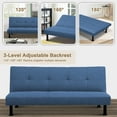 thumbnail image 3 of Aukfa Studio Futon Convertible Sofa Bed, Tufted Back, Linen, Blue, 3 of 7