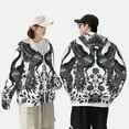 thumbnail image 4 of Gaeub Artistic Black White Peacocks Men's and Women's UPF 50+ Long-Sleeved Sun Protection Clothing, Fishing Shirt Long Sleeve Zip-Small, 4 of 7