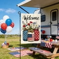 thumbnail image 5 of QuanTara Patriotic Garden Flag for Independence Day, 17.72x11.81in Red White Blue Yard Flag, Outdoor July 4th Party Decoration with Stars and Stripes, 5 of 6