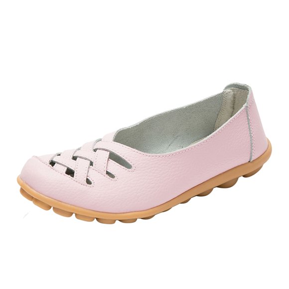 HBFAGFB Slip on Shoes Women Walking Shoes Hollow Out Breathable Comfortable Work Shoes Pink Size 38