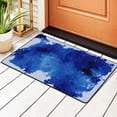 thumbnail image 2 of Bathroom Rug Non-Slip Mat, Super Soft Absorbent Bath Mat - Blue Watercolor Flannel Non-Slip Floor Mat, 36"x24", 2 of 8