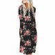 thumbnail image 3 of Vestido largo a media pierna, cuello redondo, elegante, a la moda, manga larga, estampado, bolsillo, vestido holgado, 3 of 6