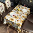 thumbnail image 2 of White Sunflower Leaf Seed Pattern Rectangle Tablecloth 60"x102",Waterproof Polyester Rectangle Table Cloth, Wipeable Spillproof Polyester Tablecloth for Dining, Camping, Indoor and Outdoor, 2 of 6