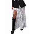 thumbnail image 3 of Women Floral Lace Maxi Skirts Sheer See Through Long Skirt Casual A Line Cover Up Beach Skirts White M, 3 of 8