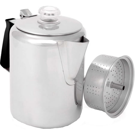 Gsi Outdoors 65209 Glacier Stainless Steel Percolator With Silicone Handle, 9-Cup