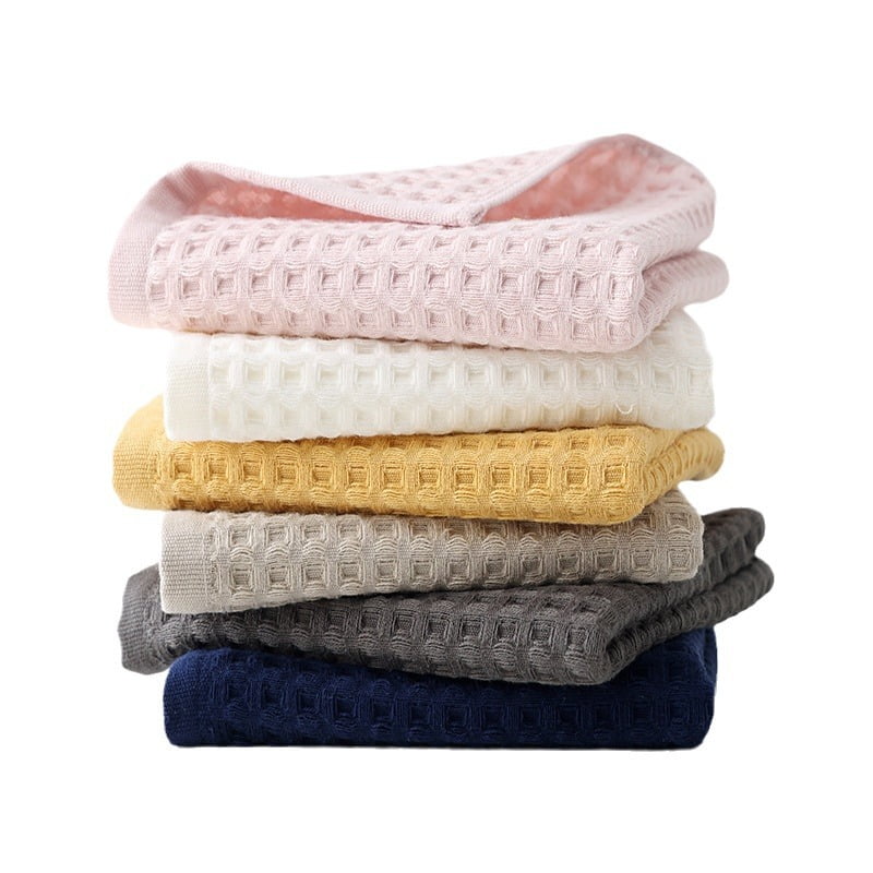 Zhuge 6 Pack 34x73cm Microfiber Waffle Face Towels, Soft Absorbent Fast Drying Facial Towels, Grey