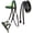 Black/Green, variant on Horse Western Cob Leather Training Tack Bitless Sidepull Bridle w/ Reins 7711TL-C
