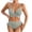 Mint Green #68, variant on Women's High-Waisted Two-Piece Bikini with Ribbed Texture & Padded Top, Slimming Swimwear Black M