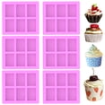 thumbnail image 1 of Grusce 6Pcs Silicone Snack Mold 6 Cavity Silicone Cookie Mold Temperature Resistant Silicone Baking Mold Non Stick Rectangle Soap Making Molds Reusable Cereal Bar Molds for Home Baking Cooking, 1 of 1
