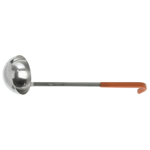 Vollrath Kool-Touch Ladle with Orange Plastic Handle 8 oz Stainless Steel - 12 3/8"L (58366)